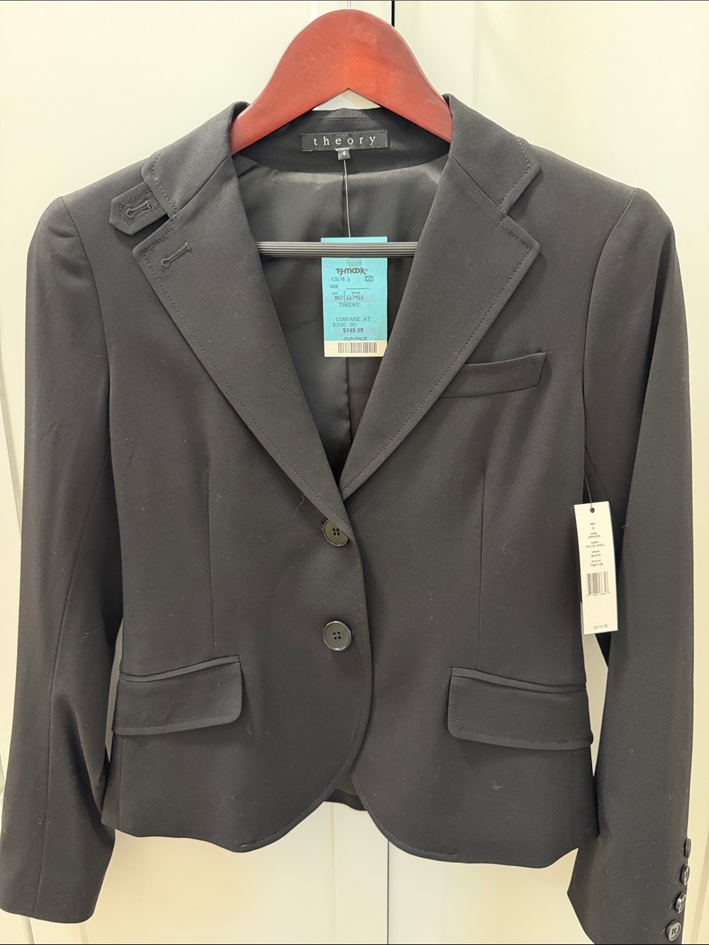 Theory Amanda Wool Blazer – NWT – Black – Size 4